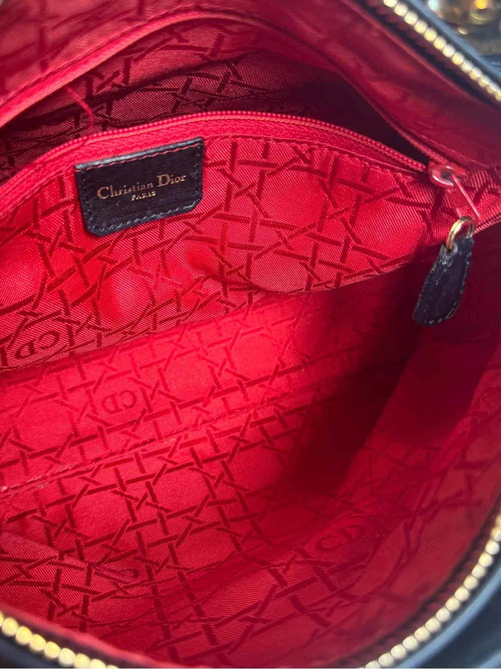 Dior Quilted Leather Lady Dior Top-Handle Bag in Black